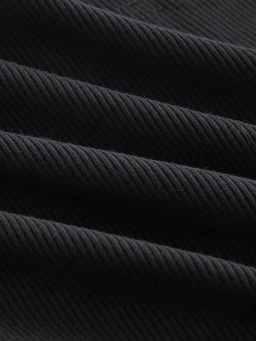 Buckle Detail Cut Out Front Crop Tee