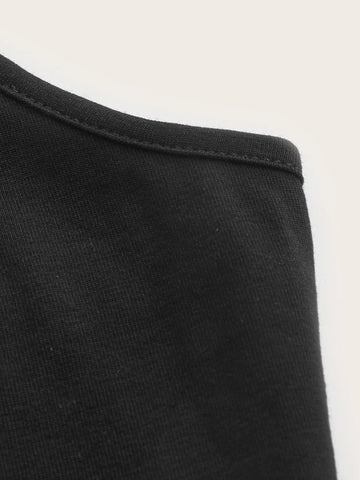 Solid Cut-out Halter Crop Tee