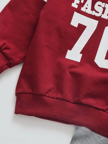 Toddler Boys Letter Graphic Sweatshirt With Sweatpants