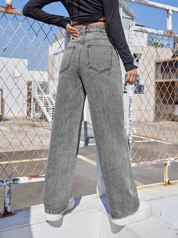 Slant Pocket High Waist Boyfriend Jeans