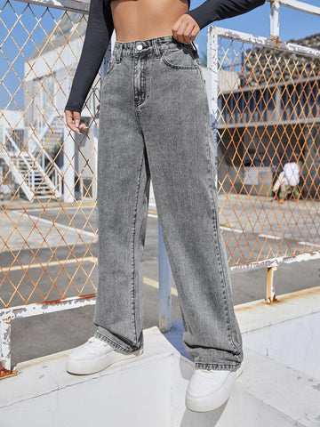 Slant Pocket High Waist Boyfriend Jeans