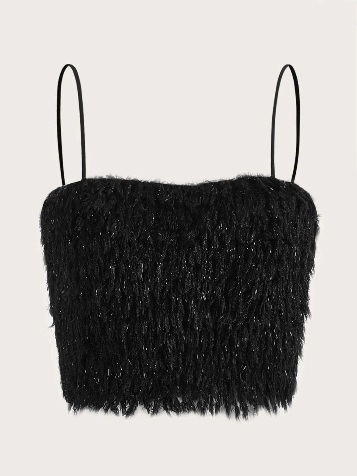 Solid Plush Crop Cami Top