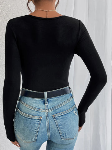 Sweetheart Neck Lace Trim Ruched Bodysuit