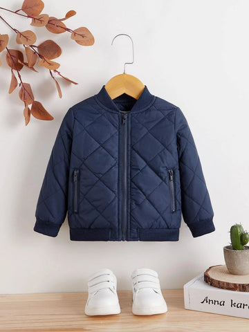 Baby Zip Up Quilted Bomber Jacket
