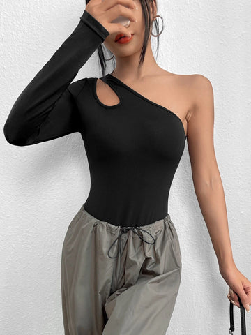 One Shoulder Cut Out Bodysuit