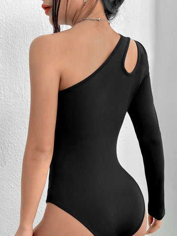 One Shoulder Cut Out Bodysuit