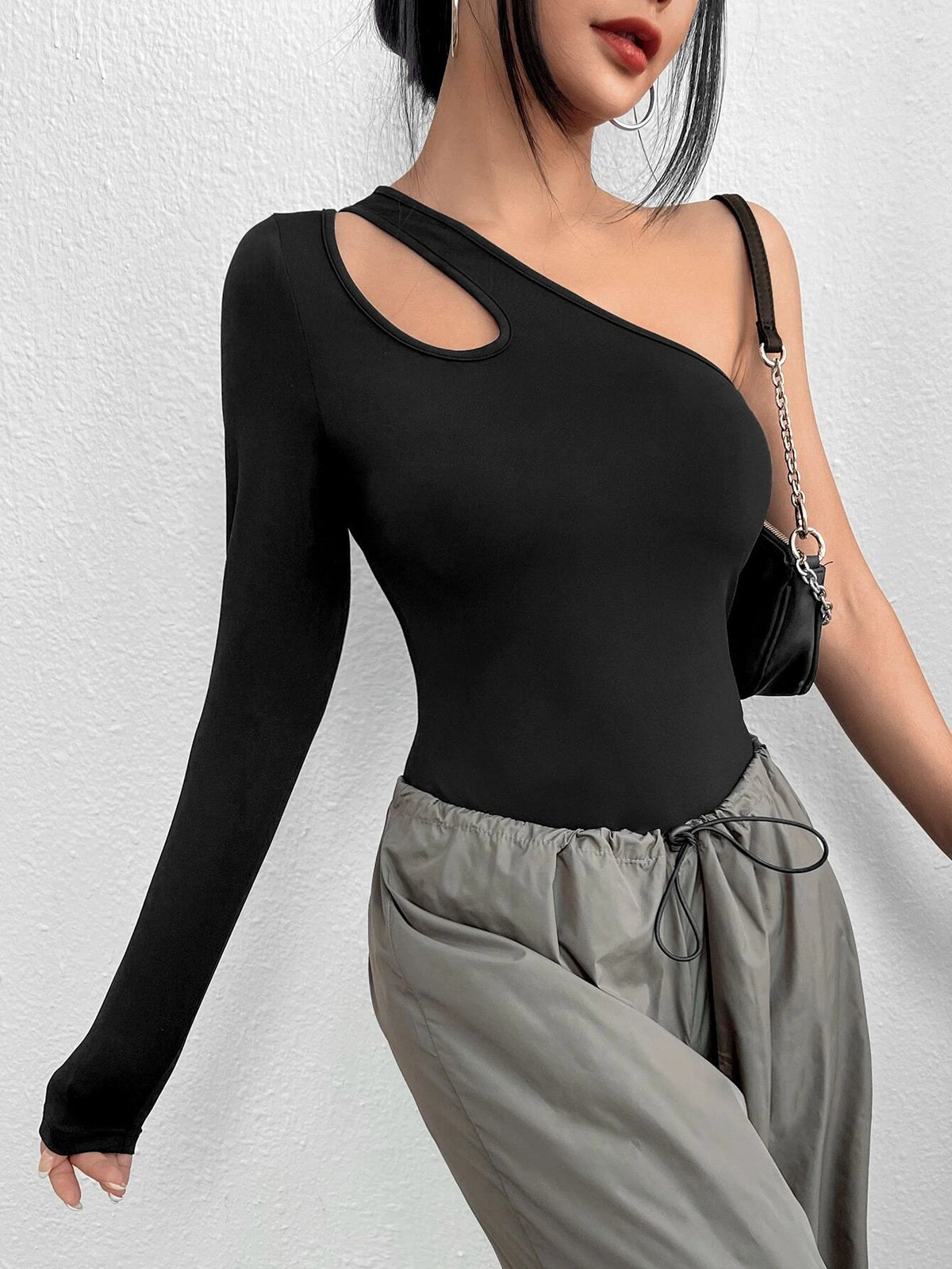 One Shoulder Cut Out Bodysuit