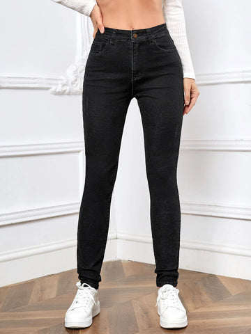 High Waist Ripped Skinny Jeans