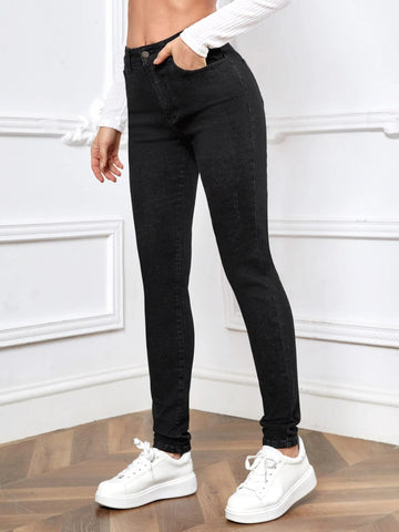 High Waist Ripped Skinny Jeans