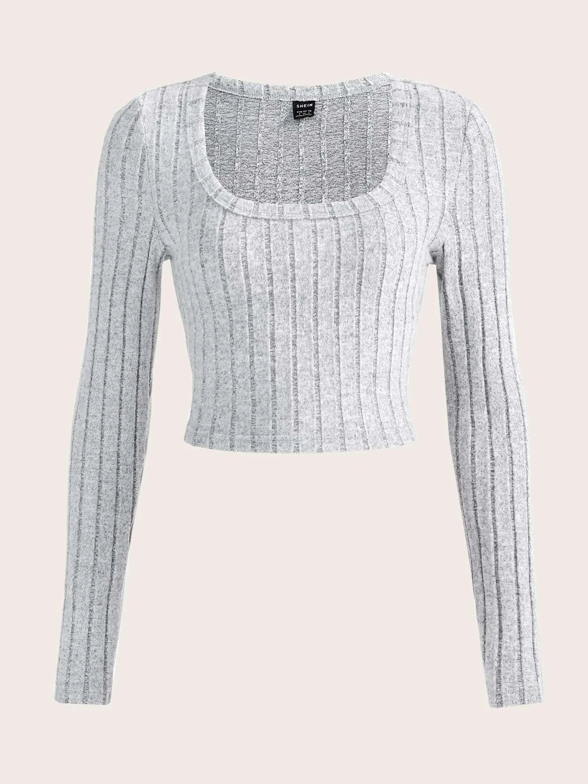 Solid Scoop Neck Crop Tee
