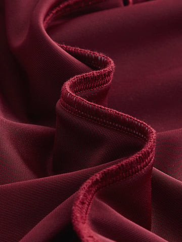 Chain Detail Ruched Velvet Bodycon Dress