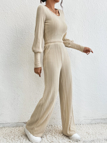 Solid Bishop Sleeve Tee & Pants