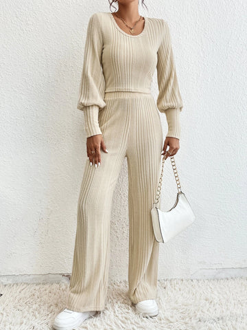 Solid Bishop Sleeve Tee & Pants