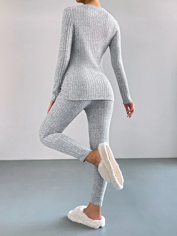 Ribbed Knit Tee & Leggings