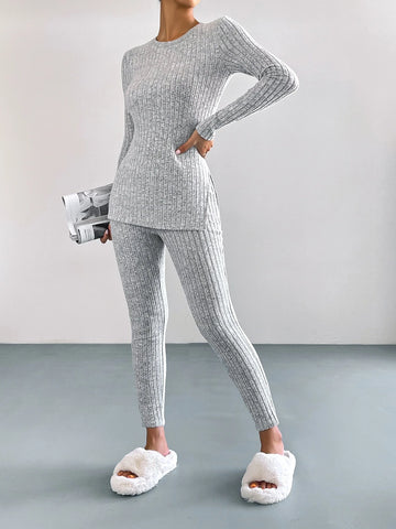 Ribbed Knit Tee & Leggings