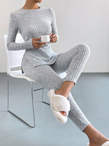 Ribbed Knit Tee & Leggings