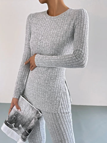 Ribbed Knit Tee & Leggings