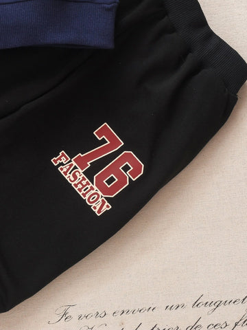 Toddler Boys Letter Graphic Sweatshirt With Sweatpants