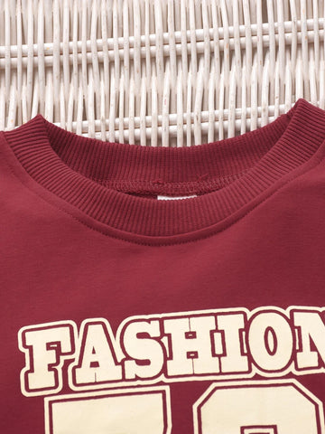 Toddler Boys Letter Graphic Sweatshirt With Sweatpants