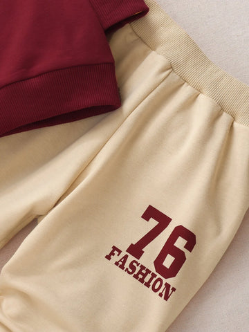 Toddler Boys Letter Graphic Sweatshirt With Sweatpants