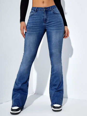 Slant Pocket Bootcut Leg Jeans