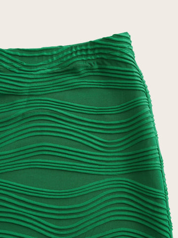 High Waist Textured Skirt