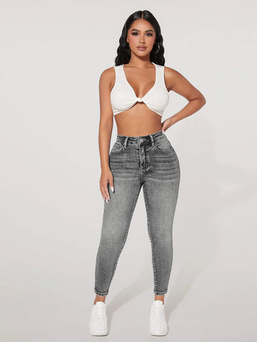 PETITE Solid Skinny Jeans