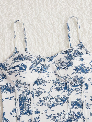 Plant Print Cami Bodysuit