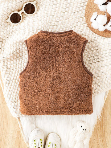 Baby Zip Up Teddy Vest Coat