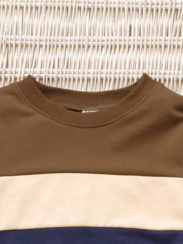 Toddler Boys Color Block Pullover & Contrast Side Seam Sweatpants