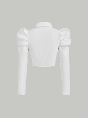 MOD Gigot Sleeve Button Front Shirt