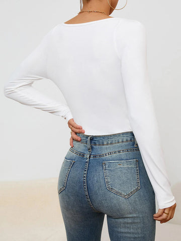 Sweetheart Neck Slim Fit Bodysuit