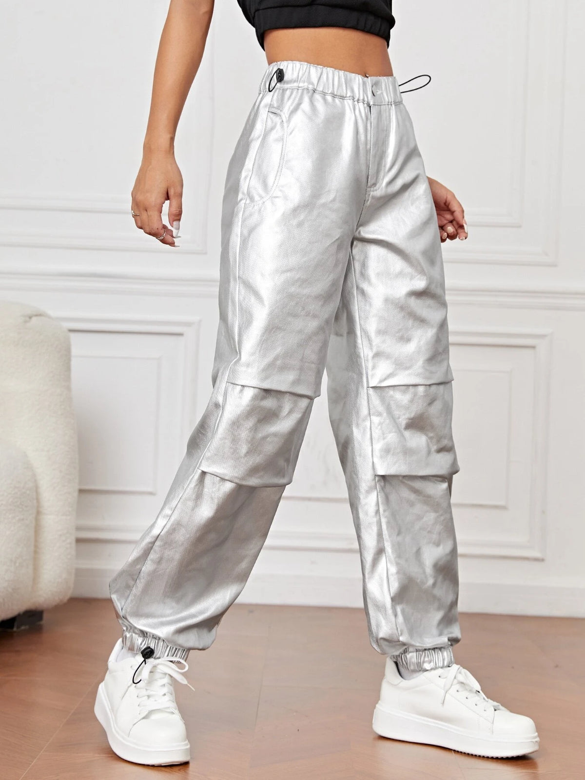 Drawstring Waist Jogger Jeans