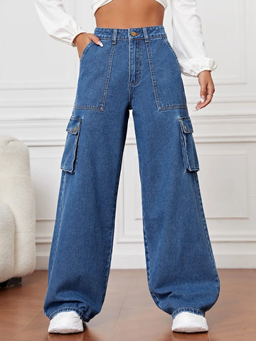 Flap Pocket Cargo Jeans