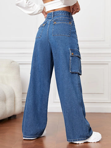 Flap Pocket Cargo Jeans