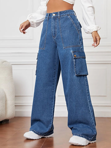 Flap Pocket Cargo Jeans