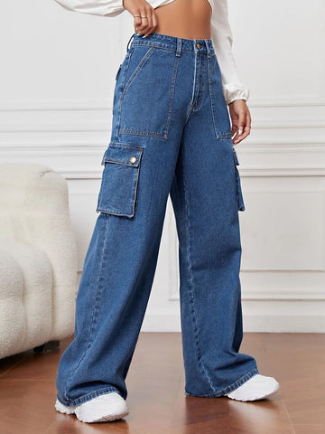 Flap Pocket Cargo Jeans