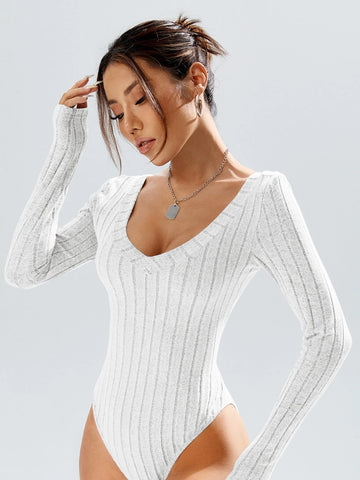 Plunging Neck Tee Bodysuit