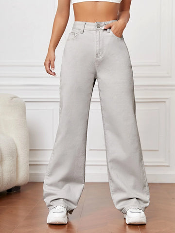 Slant Pocket High Waist Boyfriend Jeans