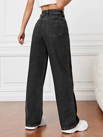 Slant Pocket High Waist Boyfriend Jeans
