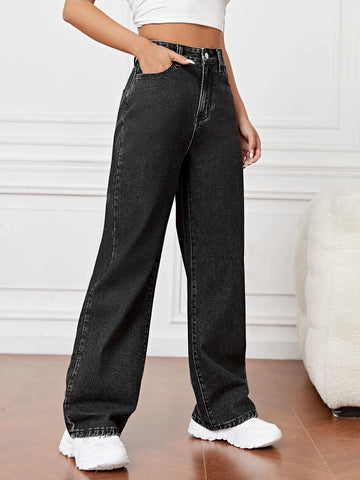 Slant Pocket High Waist Boyfriend Jeans