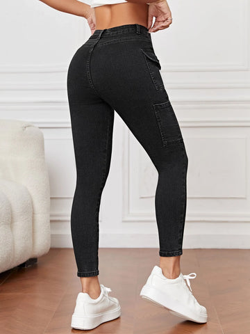 PETITE Flap Pocket Side Skinny Jeans