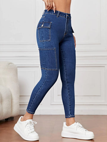 PETITE Flap Pocket Side Skinny Jeans