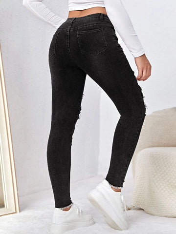 Ripped Cut Out Skinny Jeans