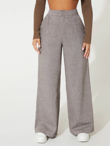 PETITE High Waist Wide Leg Pants
