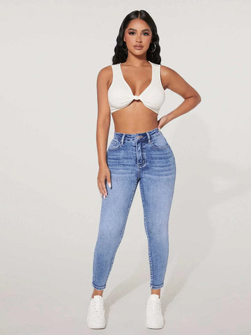 PETITE Solid Skinny Jeans