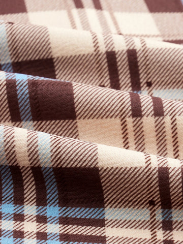 MOD Plaid Print Mermaid Hem Skirt