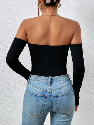 Off Shoulder Slim Fit Bodysuit