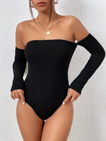 Off Shoulder Slim Fit Bodysuit
