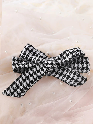 Newborn Baby Plaid Bow Front 2 In 1 Dress With Headband